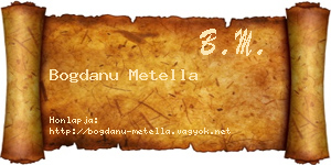 Bogdanu Metella névjegykártya